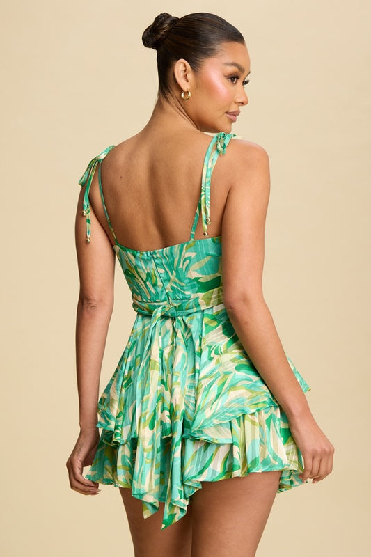 Ibiza Palm Tiered Romper