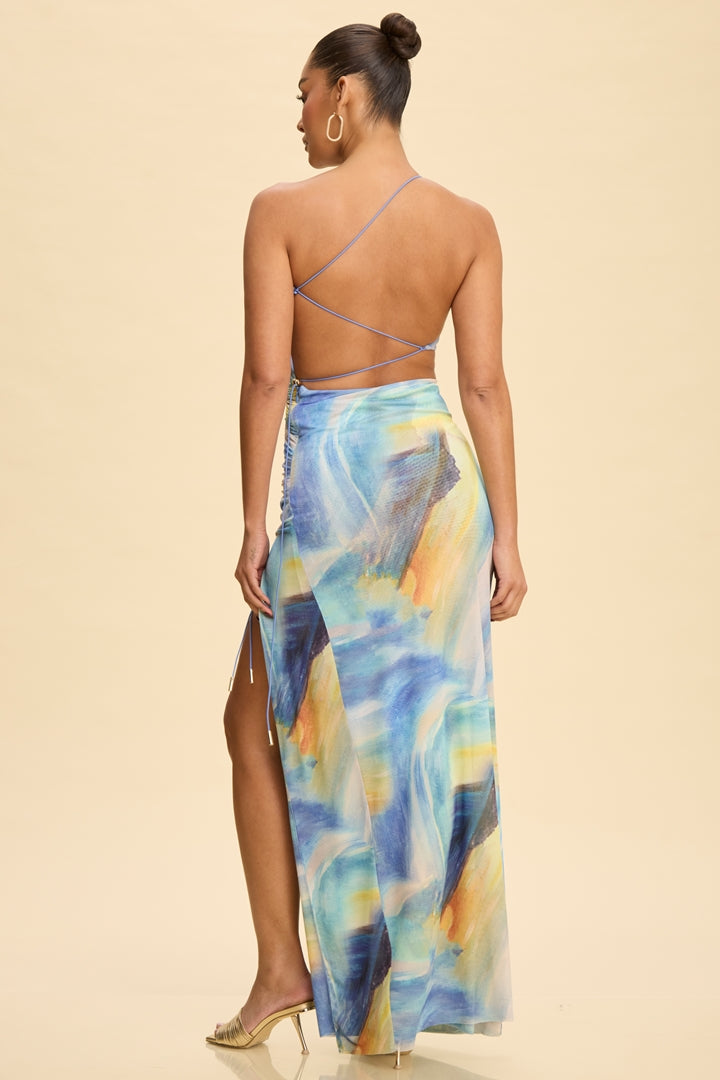 Santorini Sky Asymetrical Dress